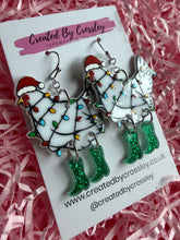 Load image into Gallery viewer, Christmas Chicken Charm Earrings

