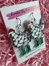 Load image into Gallery viewer, Christmas Chicken Charm Earrings
