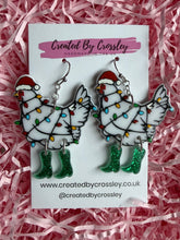 Load image into Gallery viewer, Christmas Chicken Charm Earrings
