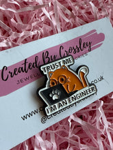 Load image into Gallery viewer, Engineer Cat Pin Badge
