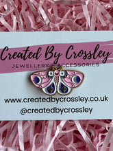Load image into Gallery viewer, Pink Moth Butterfly Pin Badge
