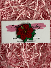Load image into Gallery viewer, Red Flower Pin Badge
