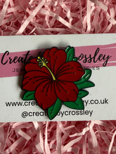 Load image into Gallery viewer, Red Flower Pin Badge
