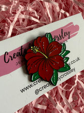 Load image into Gallery viewer, Red Flower Pin Badge
