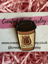 Load image into Gallery viewer, “Capy-cuinno” Capybara Coffee Pin Badge
