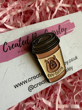 Load image into Gallery viewer, “Capy-cuinno” Capybara Coffee Pin Badge
