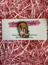 Load image into Gallery viewer, Popcorn Capybara Pin Badge
