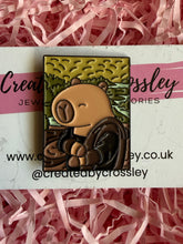 Load image into Gallery viewer, Capybara Painting Pin Badge
