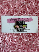 Load image into Gallery viewer, “Lost in the pages” Flower Book Pin Badge
