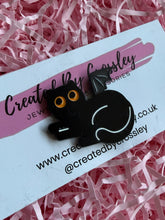 Load image into Gallery viewer, Bat Cat Pin Badge
