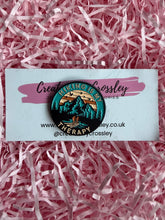 Load image into Gallery viewer, “Hiking is my therapy” Mountain Pin Badge
