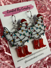 Load image into Gallery viewer, Christmas Chicken Charm Earrings
