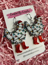 Load image into Gallery viewer, Christmas Chicken Charm Earrings

