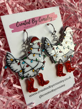 Load image into Gallery viewer, Christmas Chicken Charm Earrings
