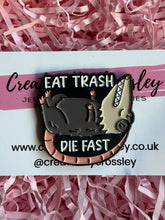 Load image into Gallery viewer, “Eat trash die fast” Possum Pin Badge
