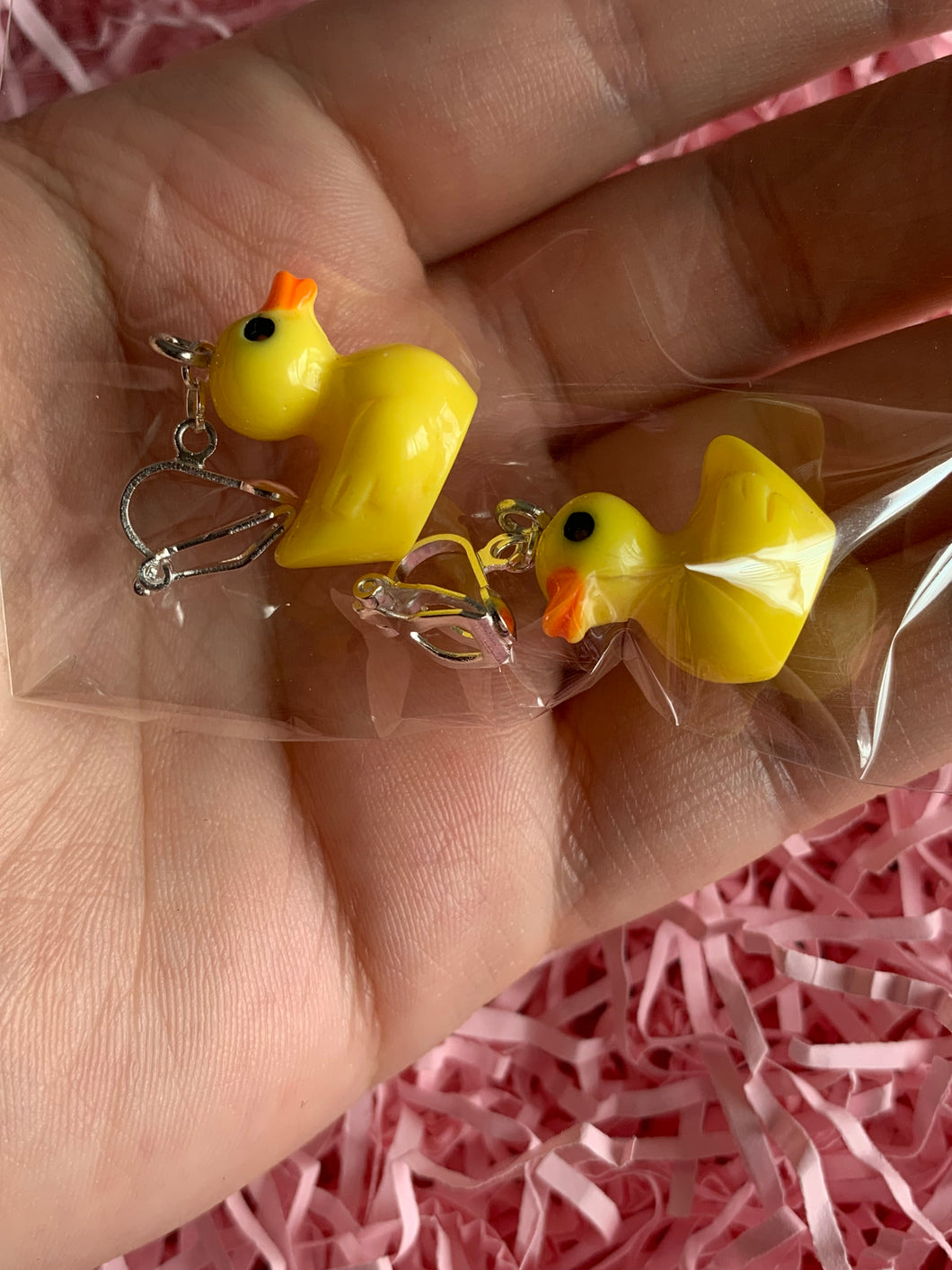 Duck Clip On Earrings