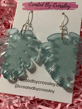 Load image into Gallery viewer, Large Monstera Resin Earrings
