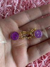 Load image into Gallery viewer, Purple Smiley Face Clip On Earrings
