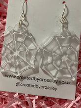 Load image into Gallery viewer, Glitter Spiderweb Resin Earrings
