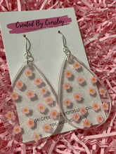 Load image into Gallery viewer, Large Teardrop Flower Resin Earrings
