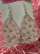 Load image into Gallery viewer, Large Teardrop Flower Resin Earrings
