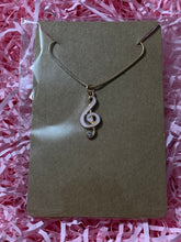 Load image into Gallery viewer, Light Pink Treble Clef Necklace
