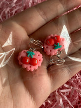 Load image into Gallery viewer, Cherry Heart Clip On Earrings
