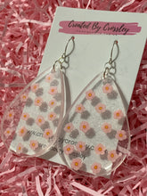 Load image into Gallery viewer, Large Teardrop Flower Resin Earrings
