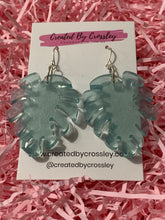 Load image into Gallery viewer, Large Monstera Resin Earrings
