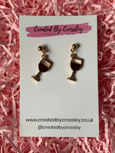 Load image into Gallery viewer, Red Wine Charm Earrings
