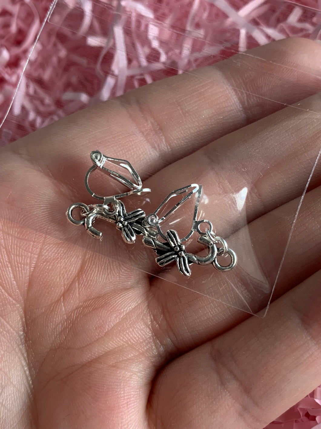 Mini Candycane Clip On Earrings