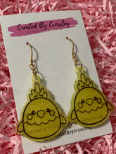 Load image into Gallery viewer, Yellow Resin Chick Earrings
