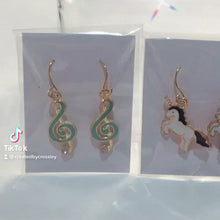 Load and play video in Gallery viewer, Treble Clef Charm Earrings
