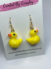 Load image into Gallery viewer, Yellow Duck Earrings
