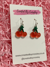 Load image into Gallery viewer, Chunky Cherry Charm Earrings
