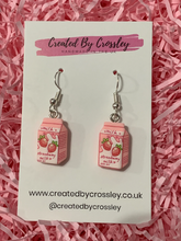 Load image into Gallery viewer, Strawberry Milk Charm Earrings
