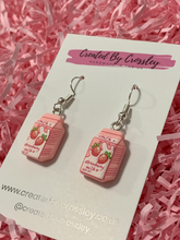 Load image into Gallery viewer, Strawberry Milk Charm Earrings
