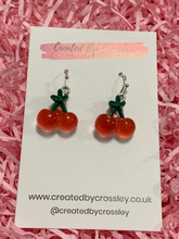 Load image into Gallery viewer, Chunky Cherry Charm Earrings
