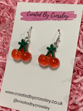 Load image into Gallery viewer, Chunky Cherry Charm Earrings
