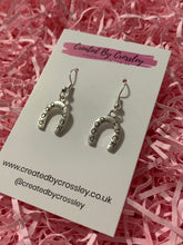 Load image into Gallery viewer, Good Luck Horseshoe Charm Earrings
