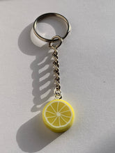 Load image into Gallery viewer, Lemon Slice Charm Keyring
