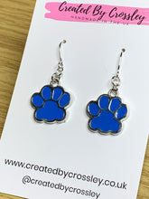 Load image into Gallery viewer, Blue Paw Charm Earrings
