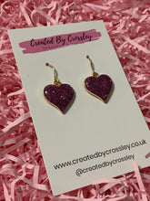 Load image into Gallery viewer, Glitter Heart Charm Earrings
