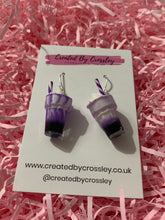 Load image into Gallery viewer, Purple Milkshake Charm Earrings

