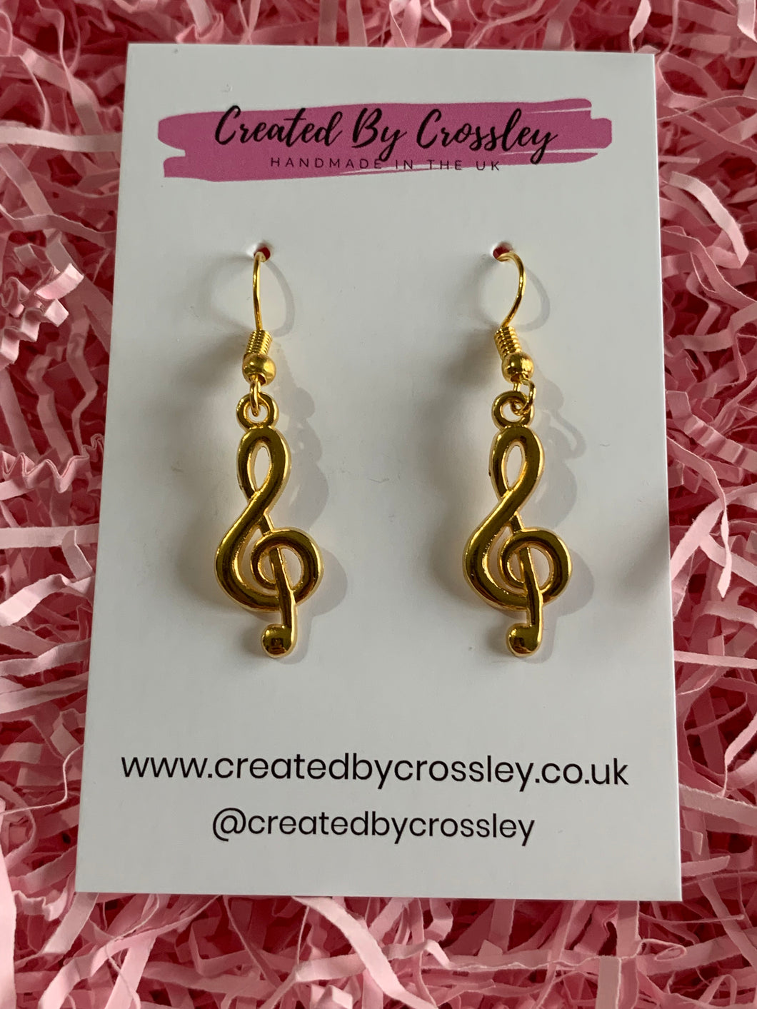 Simple Treble Clef Charm Earrings