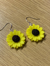 Load image into Gallery viewer, Yellow Sunflower Charm Earrings
