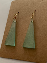 Load image into Gallery viewer, Green Triangle Earrings
