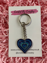 Load image into Gallery viewer, Blue Heart Charm Keyring
