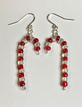 Load image into Gallery viewer, Beaded Candycane Dangle Earrings
