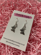 Load image into Gallery viewer, Striped Butterfly Charm Earrings
